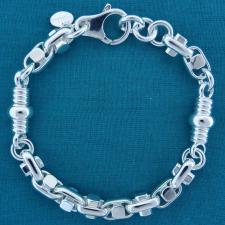 Handmade sterling silver men's bracelet made in Italy