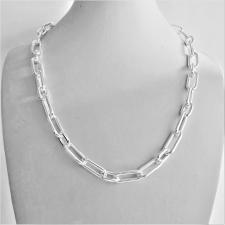 Sterling silver rectangular link necklace 7mm (2+1). Length 45 cm.
