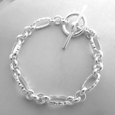 Bracciale rolo' figaro con texture in argento 925
