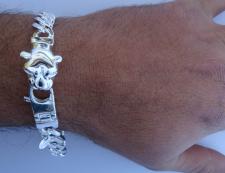 Sterling silver panther bracelet for men