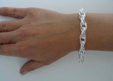 Sterling silver loose rope link bracelet 8mm