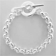 Bracciale argento maglia tonda chiusura tonda toggle