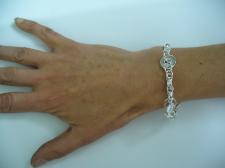 Solid 925 silver flat link bracelet 