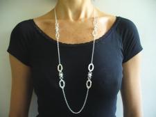 Long sterling silver necklace round chain 90cm