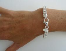 Silver herringbone link bracelet