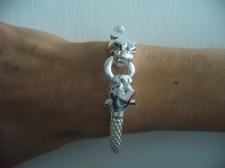 Silver pop corn bracelet