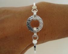 Silver greek key link bracelet made in Italy