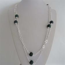 Silver necklace with agate beads