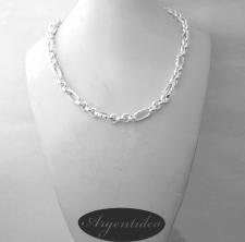 Catena in argento 925 maglie ovali godronate e tonde