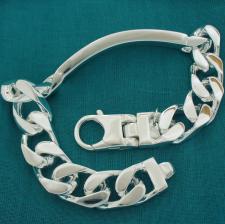 Men's id bracelet in sterling silver