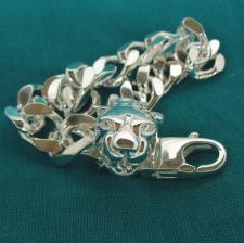 Sterling silver men's panther bracelet