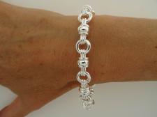 925 solid silver link bracelet italy