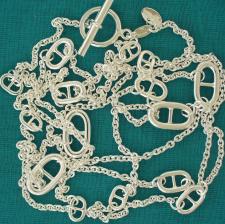 Silver anchor chain necklace made in Tuscany