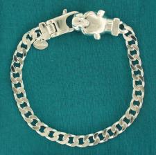 Men's sterling silver bracelet with panther head