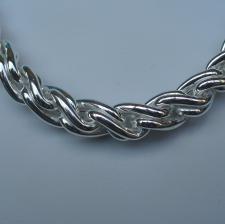 Sterling silver torchon necklace 10mm.