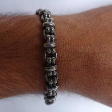 Bracciale vintage uomo maglia ad ottino in argento 925