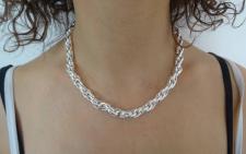 Sterling silver loose rope link chain necklace