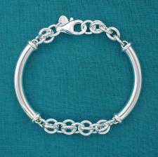 925 silver semi-bangle cestina link bracelet 8mm.