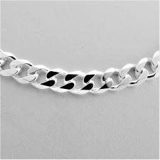 Sterling silver solid diamond cut curb necklace 6.5mm length 60 cm