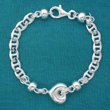 Silver bracelet with heart 16mm