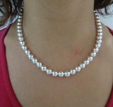 Silver bead necklace 8mm