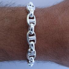 Handmade silver bracelet made in Italy, 9mm.