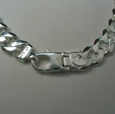 Sterling silver diamond cut curb necklace 12mm