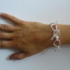 Sterling silver heart link bracelet 