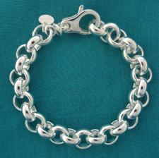 Bracciale in argento 925 massiccio rolo' tondo 12mm