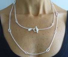 Silver anchor chain necklace made in Tuscany