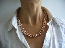 925 silver 18kt rose gold plating curb necklace