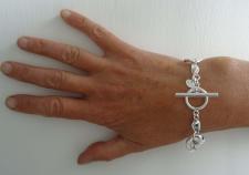 Croco texture link bracelet in sterling silver