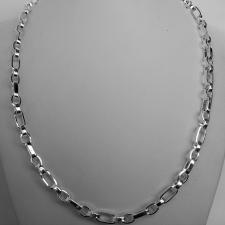 Solid silver men's chain necklace