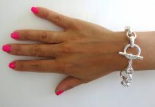 Chiusura a barretta bracciale in argento 925 rolo ovale 10mm