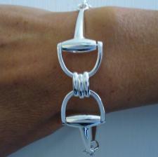 Solid silver horsebit bracelet