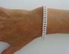 Silver herringbone link bracelet