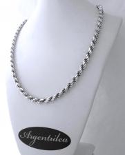 Solid 925 silver rope chain necklace 5mm
