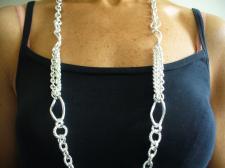 Long sterling silver necklace cm 90 made in Italy