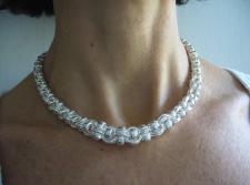 Solid silver graduated necklace