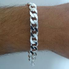Sterling silver curb toggle bracelet