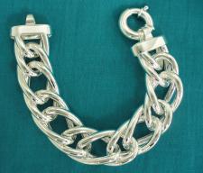 Silver curb bracelet 24mm