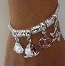 Ocean life charm bracelet in sterling silver