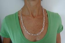 Paperclip 925 silver chain  necklace