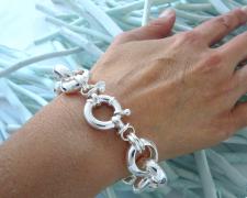 Bracciale argento rolo tondo 18mm - Bracciale donna argento 925