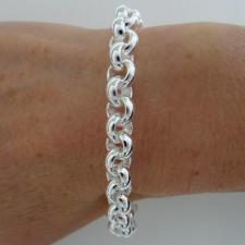 Sterling silver round link toggle bracelet 