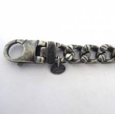Bracciale uomo argento catena con viti