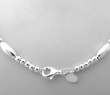 Collana catena in argento sfere e ovaline 
