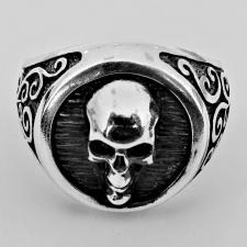 Anello chevalier uomo con teschio in argento 925