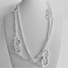Sterling silver Croco texture link necklace 16mm. Length 100 cm, 58 grams.