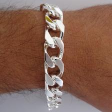 Curb bracelet in sterling silver for men